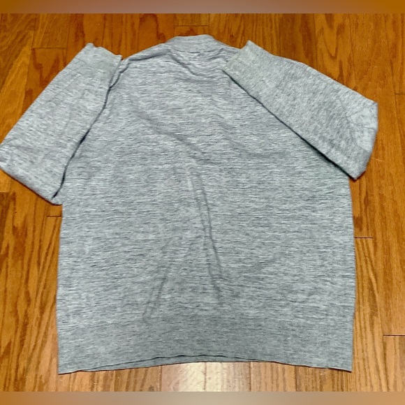Men's XL Cotton Blue Grey Heather Banana Republic 1/4 Zip Collarless Sweater - Picture 12 of 13